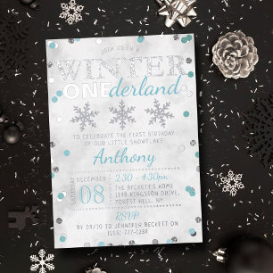 Invitation En Aluminium Hiver ONE derland 1er anniversaire Real