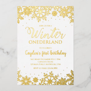 Invitation En Aluminium Hiver Onederland Premier anniversaire Silver Snowf