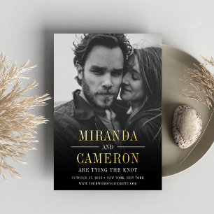 Invitation En Aluminium Humeur moderne   Photo Enregistrer la date