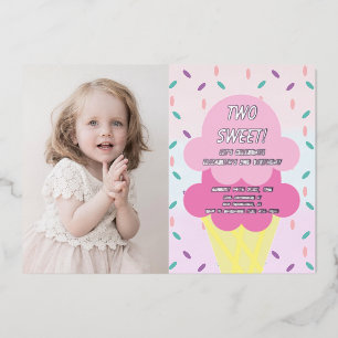 Invitation En Aluminium Ice Cream 2nd Birthday