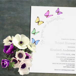 Invitation En Aluminium Il Me Donne Fête des mariées Aux Papillons