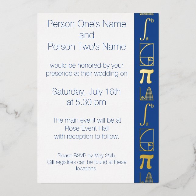 Invitation En Aluminium Il s'ajoute à l'invitation de Blue Foil (Recto)