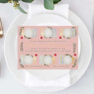 Invitation En Aluminium Illustration de la répétition de table Diner Gold