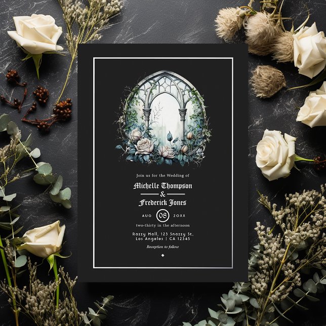 Invitation En Aluminium Imaginaire foncé Fenêtre Château Mariage gothique (Créateur téléchargé)