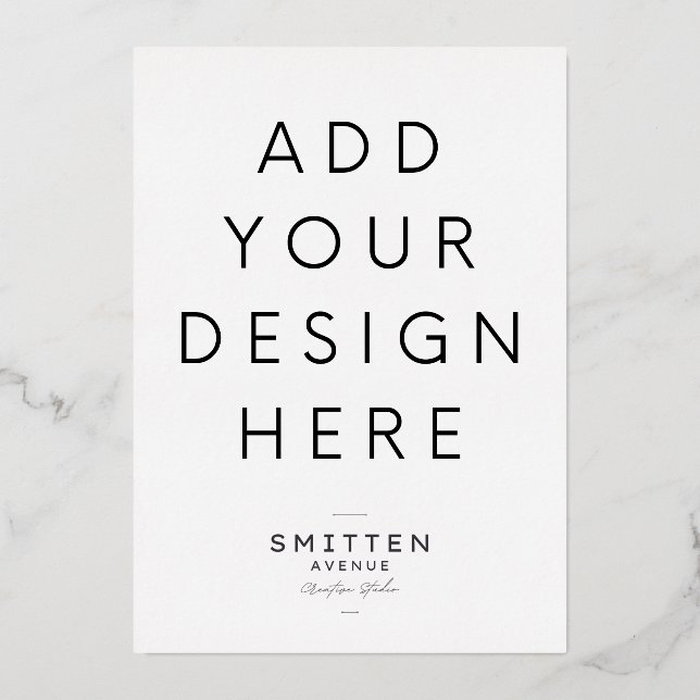 Invitation En Aluminium Impression d'invitation 5x7" avec feuille d'or (Recto)