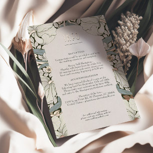 Invitation En Aluminium Info & Détails Mariage Floral Vintage Victorien