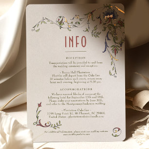 Invitation En Aluminium Info et détails Mariage floral victorien Vintage