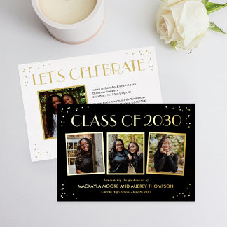 Invitation En Aluminium Instantanés amusants Foil Graduation Photo Invitat