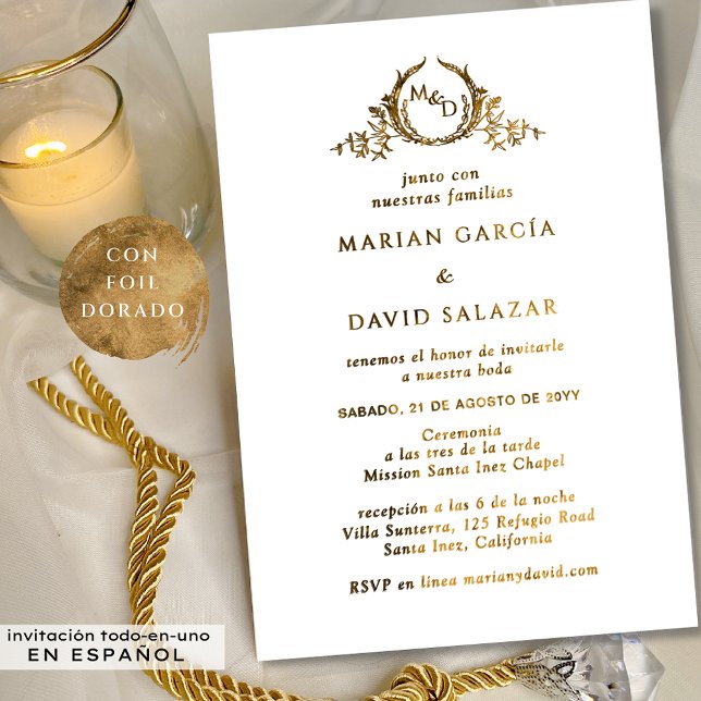 Invitation En Aluminium Invitacion De Boda Todo Incluido de Metal Dorado (Créateur téléchargé)