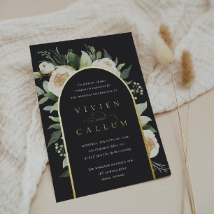 Invitation En Aluminium Ivory Bloom   Mariage d'arche florale aquarelle