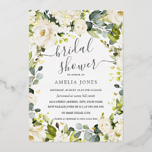 Invitation En Aluminium Ivory Gold Floral Papillon Mariage