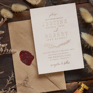 Invitation En Aluminium Ivory & Rose Gold Crossed Mariage