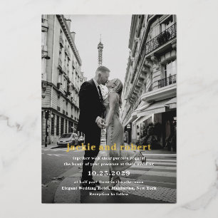 Invitation En Aluminium Jackie Photo Mariage moderne