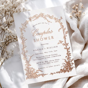 Invitation En Aluminium Jardin Botanique Arqué Mariage Sous la Douche Rose