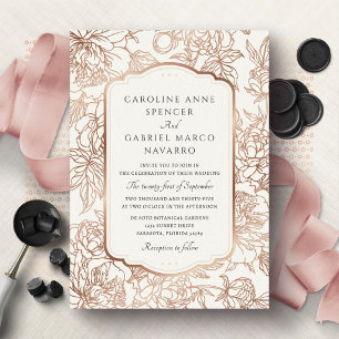 Invitation En Aluminium Jardin Botanique Fleurs Mariage Luxueux