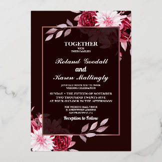 Invitation En Aluminium Jardin d'été Aquarelle Mariage floral