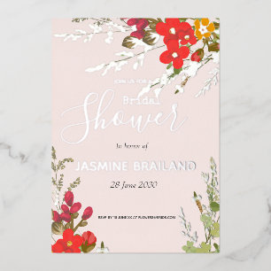 Invitation En Aluminium Jardin Floral d'été Fête des mariées Fleur sauvage