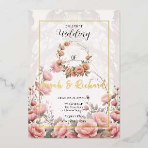 Invitation En Aluminium Jardin floral flush Romantique mariage millésimé