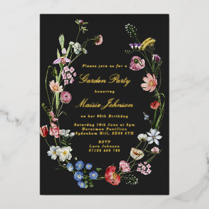Invitation En Aluminium Jardin Floral Hollandais Humeur Fête d'Anniversair