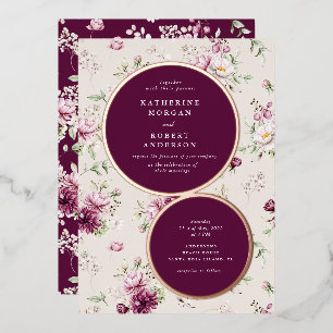 Invitation En Aluminium jardin floral mariage magenta
