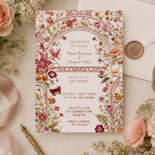 Invitation En Aluminium Jardin floral romantique