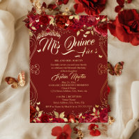 Jardin Floral Roulé Rubis Mis Quince Quinceanera