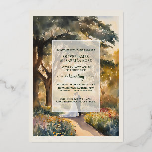 Invitation En Aluminium Jardins botaniques royaux aquarelle personnalisée