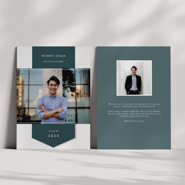 Invitation En Aluminium Jasper | Bannière photo de Foil Graduation (Créateur téléchargé)