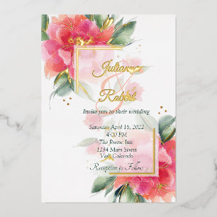 Invitation En Aluminium Joli mariage Rose à budget jardin