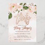 Invitation En Aluminium Joli Rose Floral Gold 30e anniversaire<br><div class="desc">Plus jolies invitations d'anniversaire dans le Little Bayleigh Store!</div>