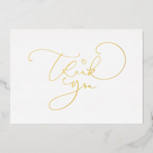 Invitation En Aluminium Jolie écriture calligraphique Merci