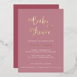 Invitation En Aluminium Jolie rose poussiéreuse rose fille coeur écriture
