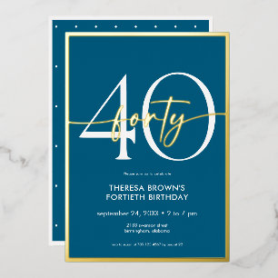 Invitation En Aluminium Jour d'anniversaire du script minimaliste Turquois