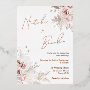 Invitation En Aluminium Jour parfait : Beau Rose Blush Mariage Or