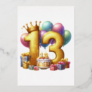 Invitation En Aluminium Joyeux 13e anniversaire
