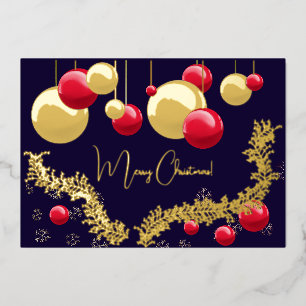 Invitation En Aluminium Joyeux Noël, décorations, guirlandes, flocons de n