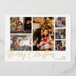 Invitation En Aluminium Joyeux Noël Gold Foil Multi Photo - Blanc<br><div class="desc">Envoyez une carte moderne et amusante pleine de réjouissances de Noël avec votre Joyeux Noël Gold Foil Multi Photo - White Christmas Card. Fabriqué avec un vrai papier d'aluminium. Choisissez entre de l'or,  de l'argent et de l'or rose.</div>