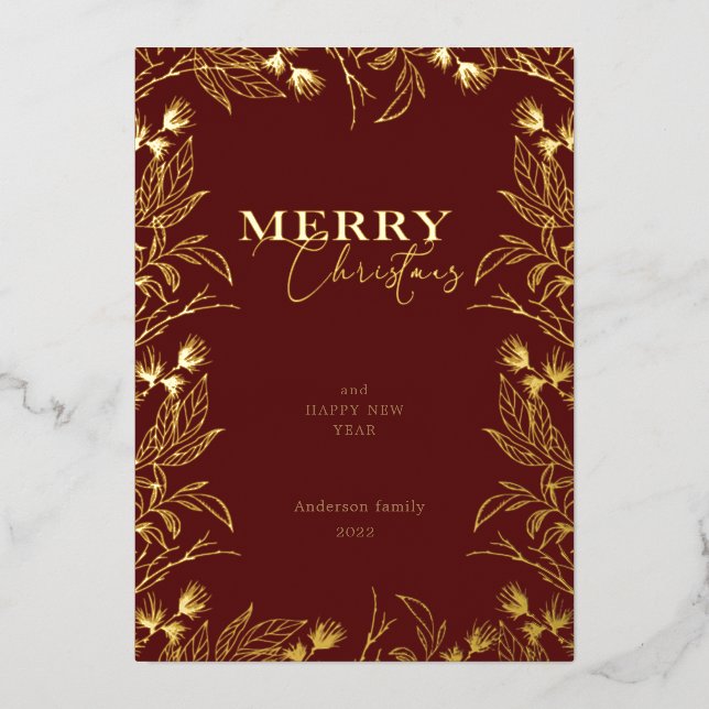 Invitation En Aluminium Joyeux Noël or calligraphie (Recto)