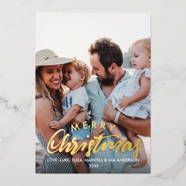 Invitation En Aluminium JOYEUX NOËL Photo personnalisée (Recto)