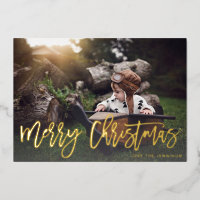 Joyeux Noël Script Photo Fondu Paillettes Dorées