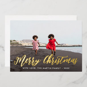 Invitation En Aluminium Joyeux Noël une photo vacances