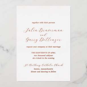 Invitation En Aluminium Julia Mariage traditionnel élégant