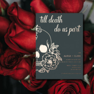 Invitation En Aluminium Jusqu'à ce que la mort nous sépare Crâne Moderne M
