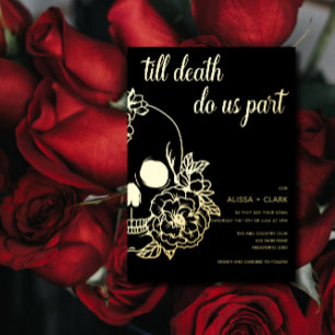Invitation En Aluminium Jusqu'à ce que la mort nous sépare Mariage de crân