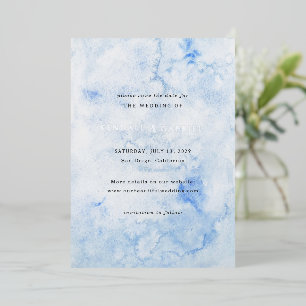 Invitation En Aluminium Kendall Blue Elegant Wedding Enregistrer la date