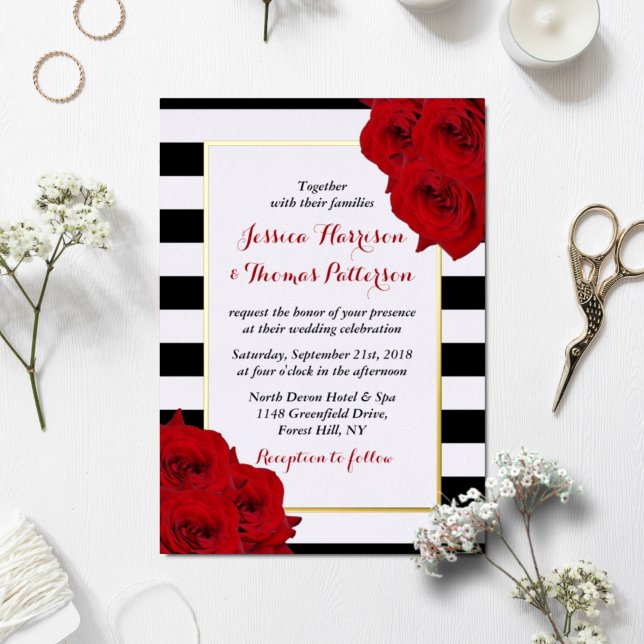 Invitation En Aluminium La collection de mariage chic moderne luxe - Roses (Créateur téléchargé)