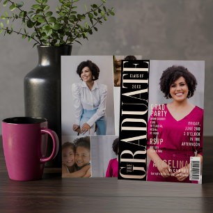 Invitation En Aluminium La couverture de magazine amusante et tendance pou