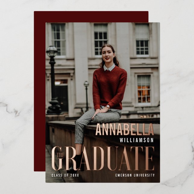 Invitation En Aluminium La couverture du magazine Grad Classy Grad (Recto/Verso)