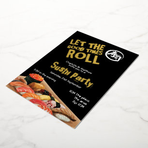 Invitation En Aluminium La Fête Du Sushi Laissait Les Bons Temps Faire Rou