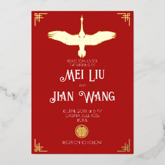 Invitation En Aluminium La grue d'or